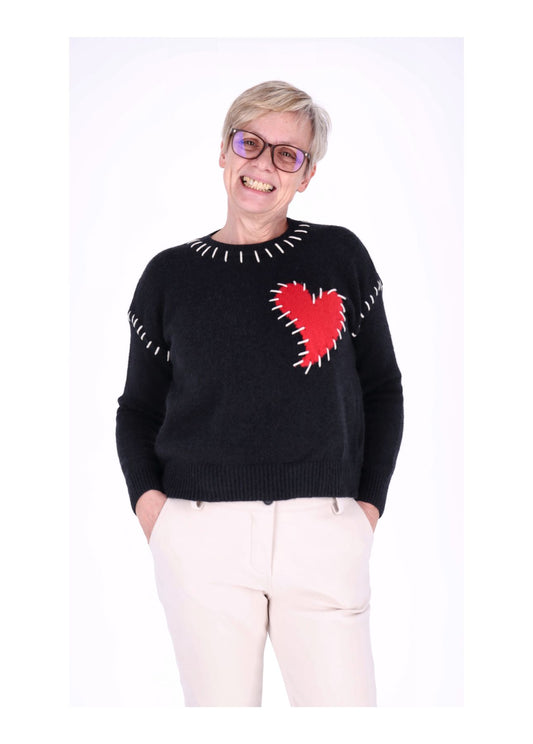 Strickpullover Damen Herz