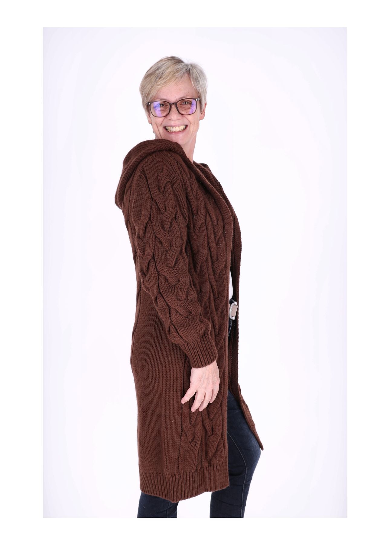 Strickjacke Zopfmuster