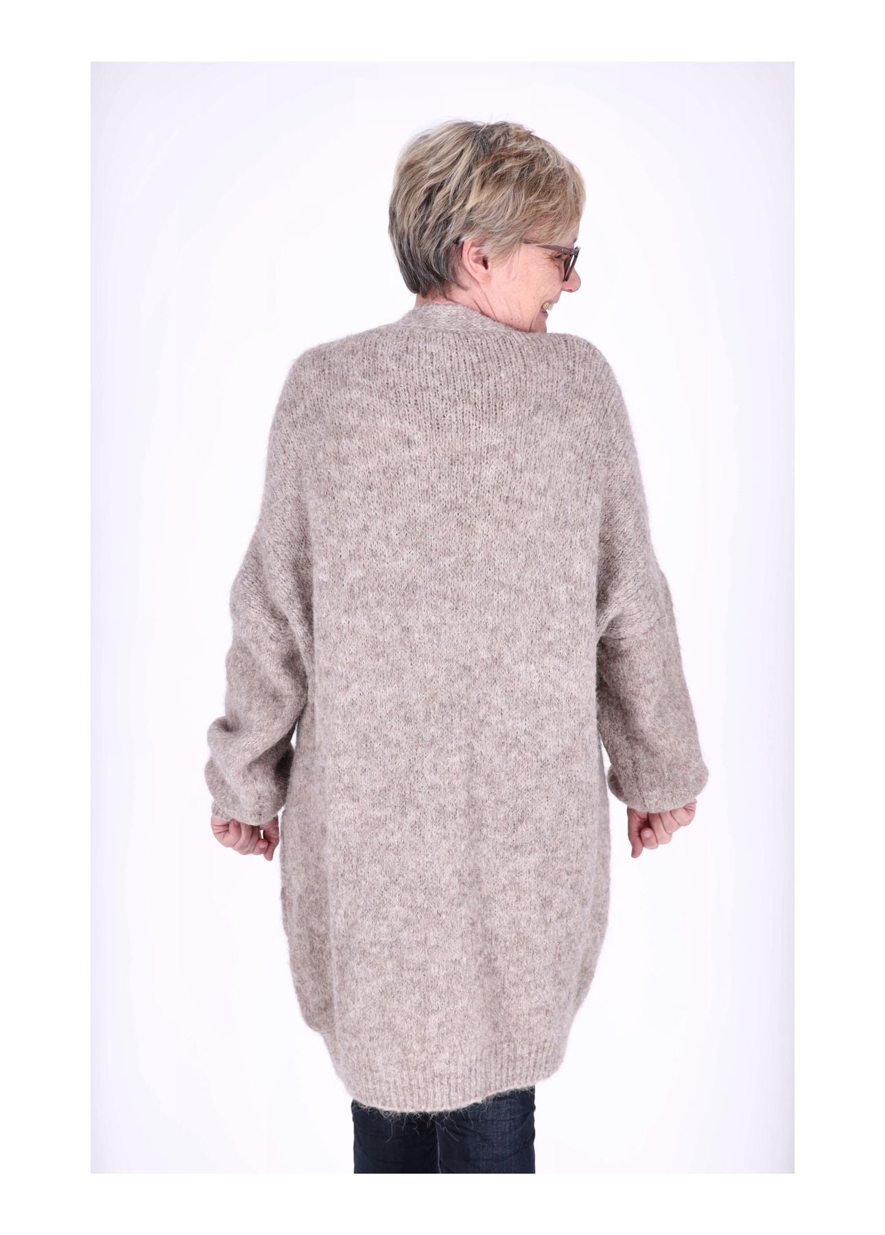Strickjacke uni lang