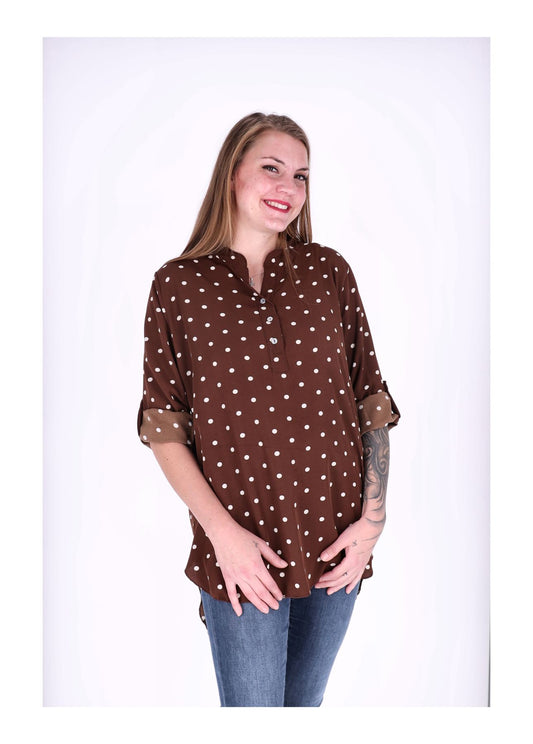 Blusenshirt Damen AOP Punkte