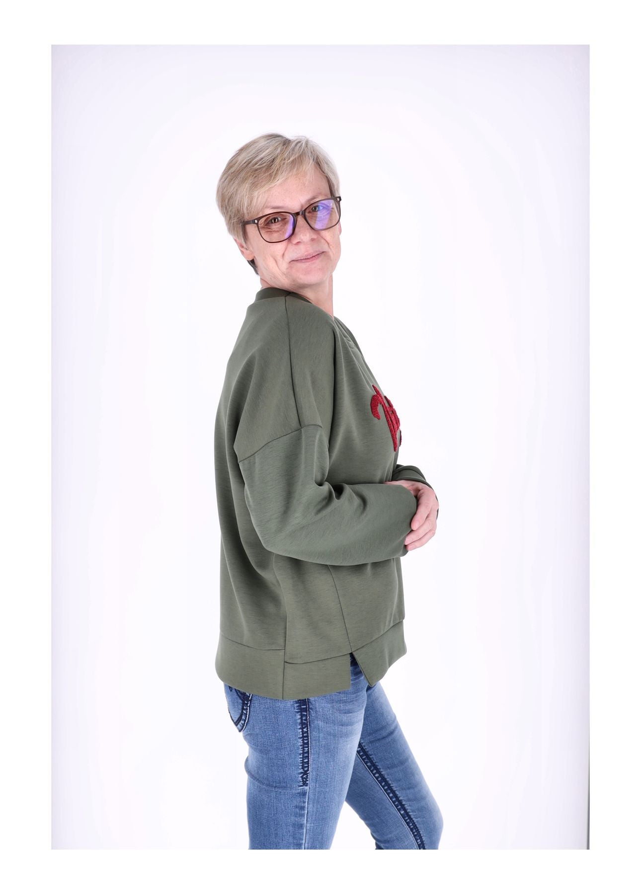 Sweat Damen Stickerei Vitage