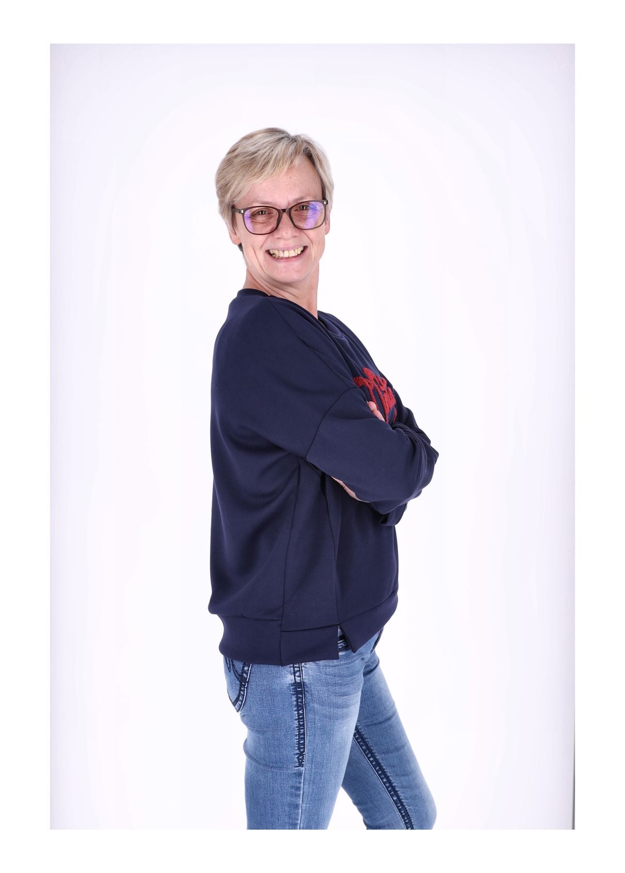 Sweat Damen Stickerei Vitage