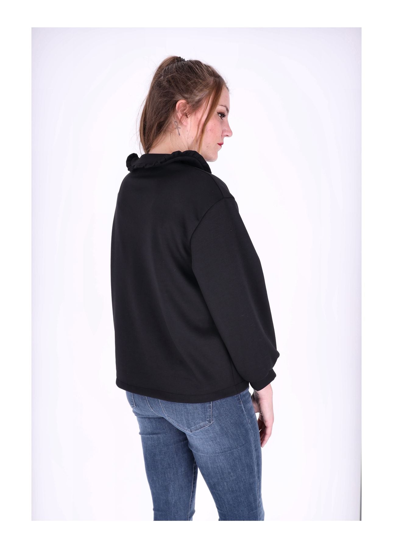 Poloshirt Damen Rüschen am Kragen