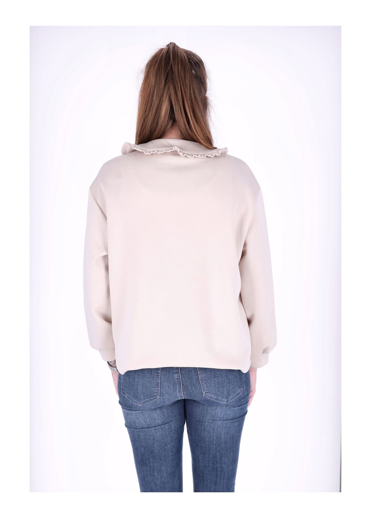 Poloshirt Damen Rüschen am Kragen