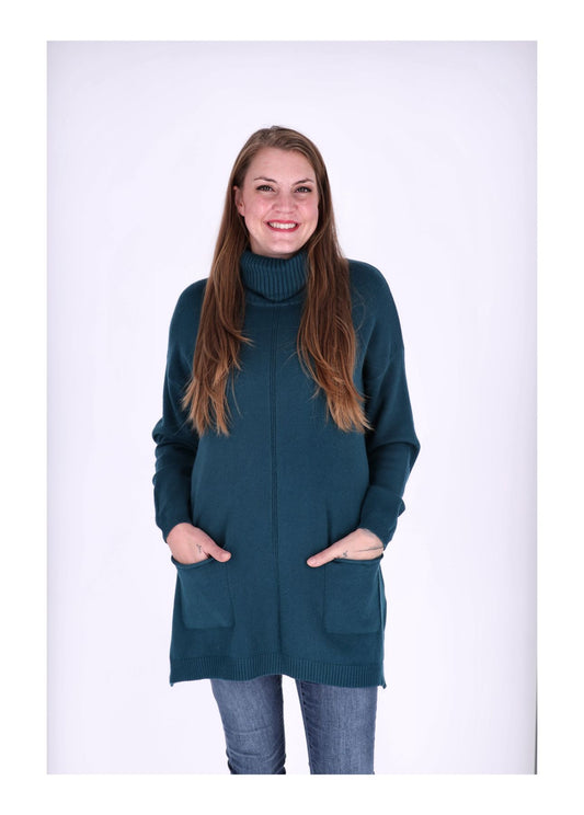 Strickkleid Rollkragen Taschen
