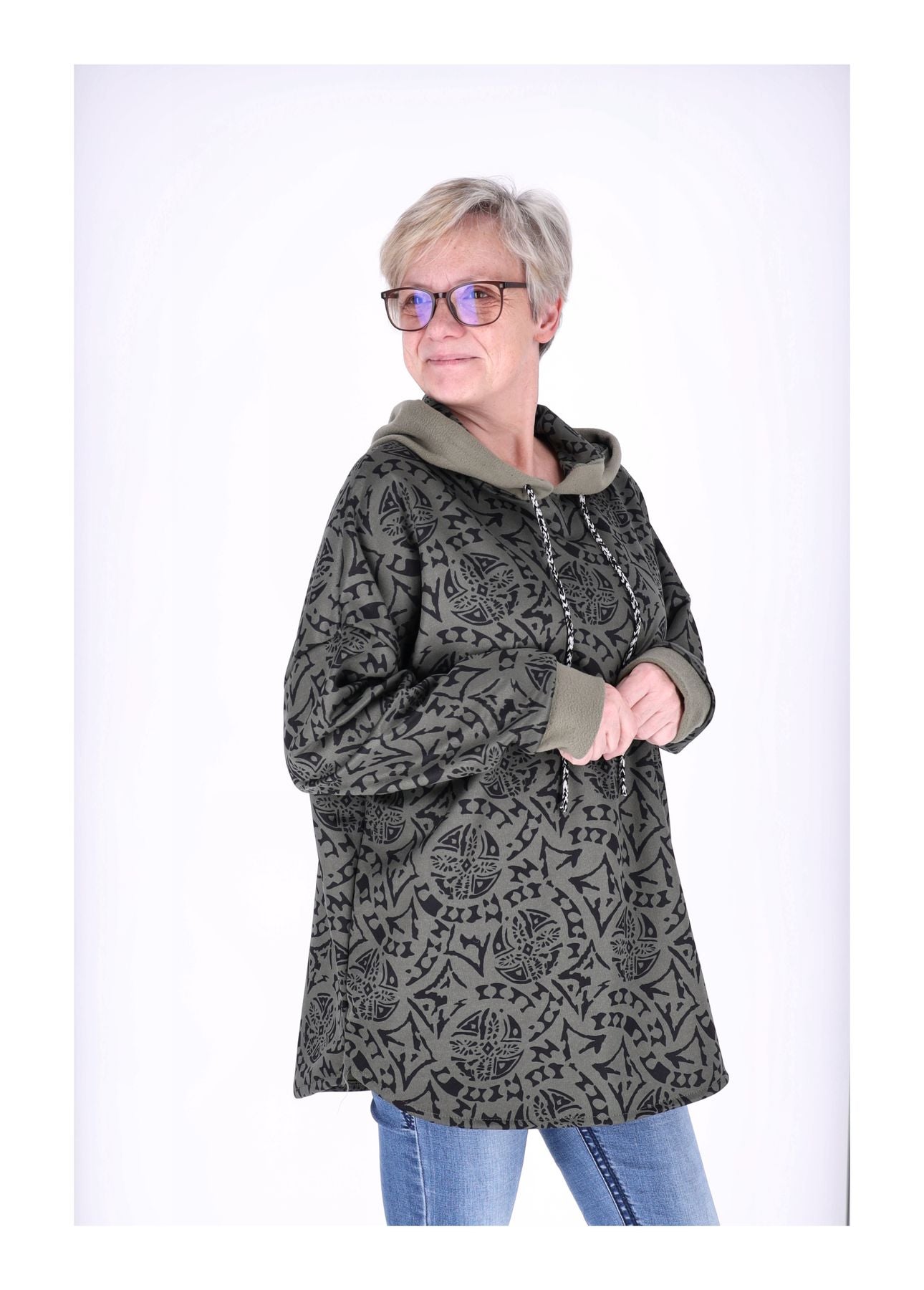 Kapuzensweat Damen AOP