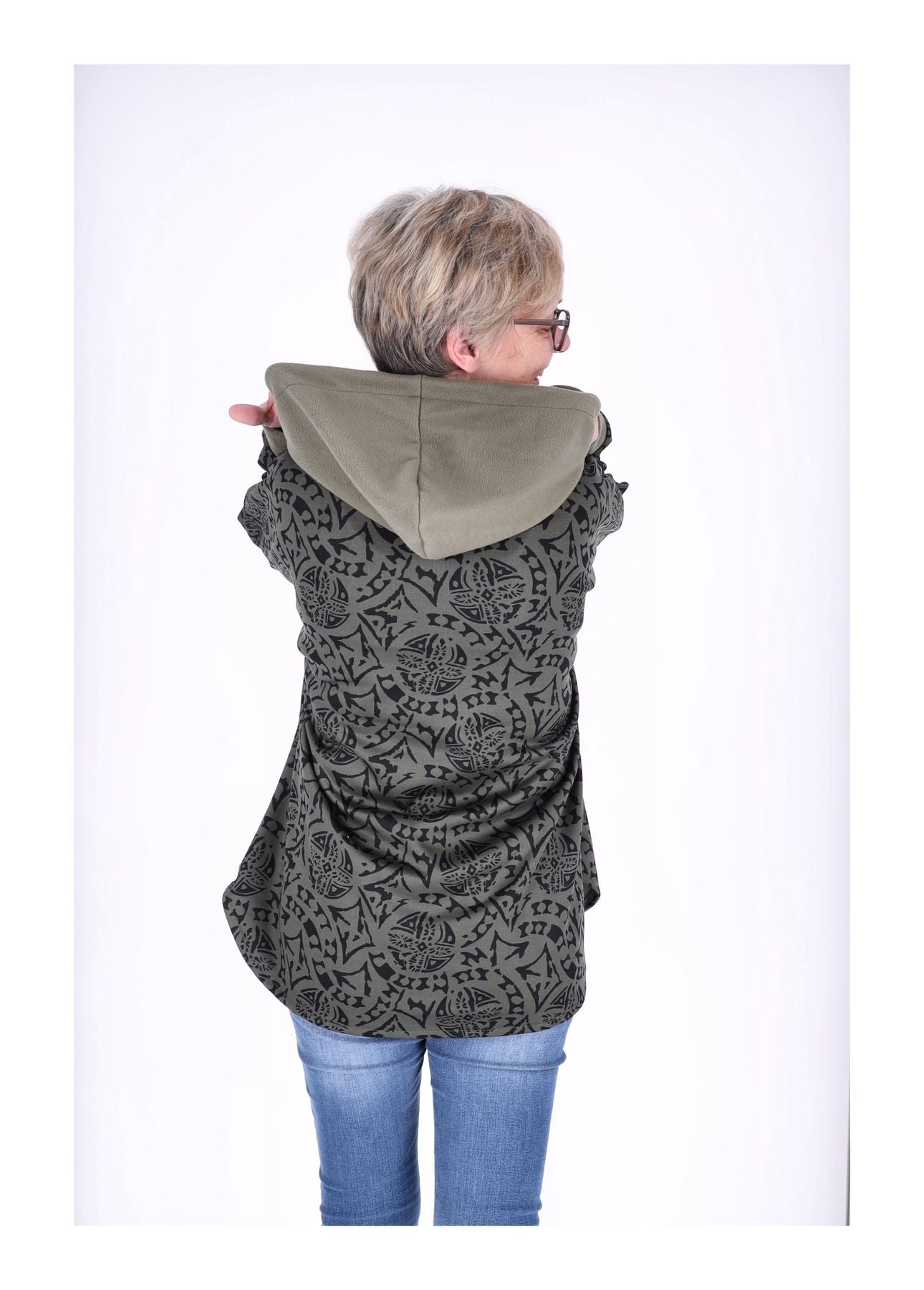 Kapuzensweat Damen AOP