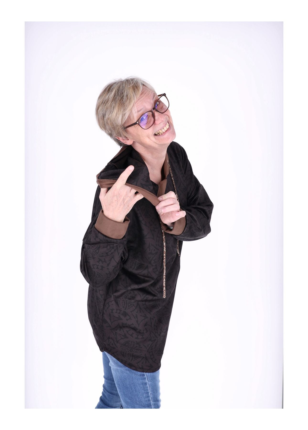 Kapuzensweat Damen AOP
