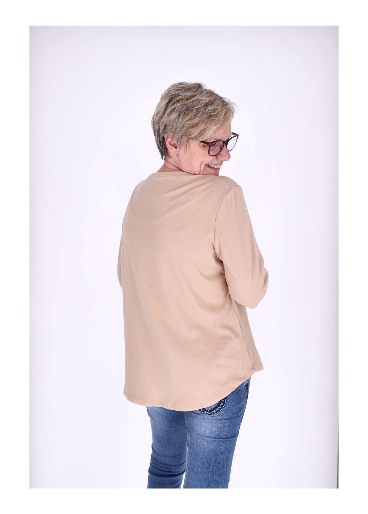 Shirt Damen Veloureoptik Print