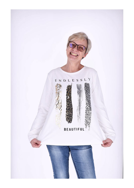 Shirt Damen Veloureoptik Print