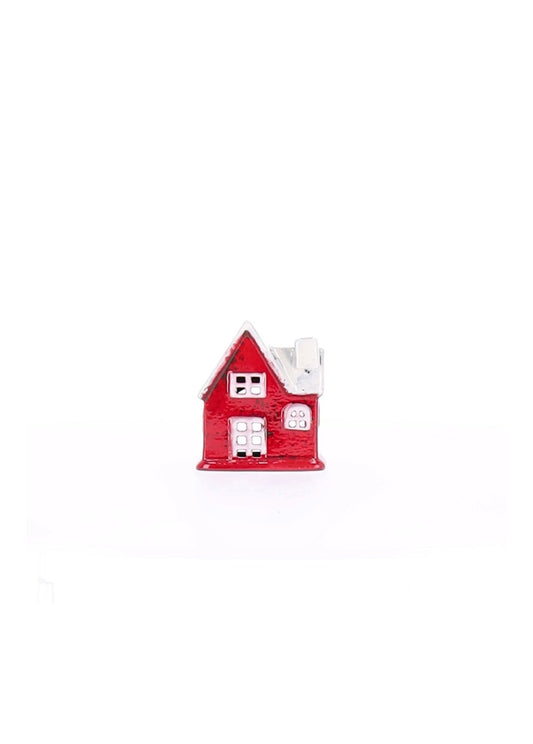Windlicht Haus Rot Keramik 8,7x6,5x10cm