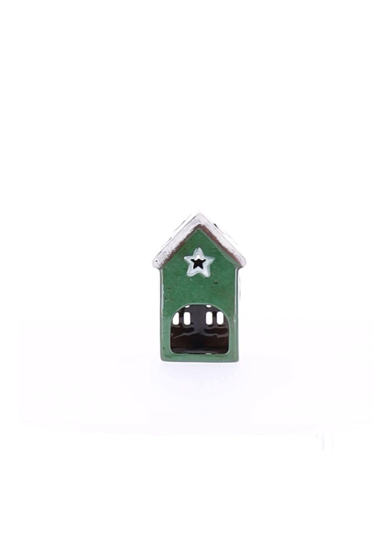 Windlicht Haus Stern Keramik 7,5x7x11x7cm
