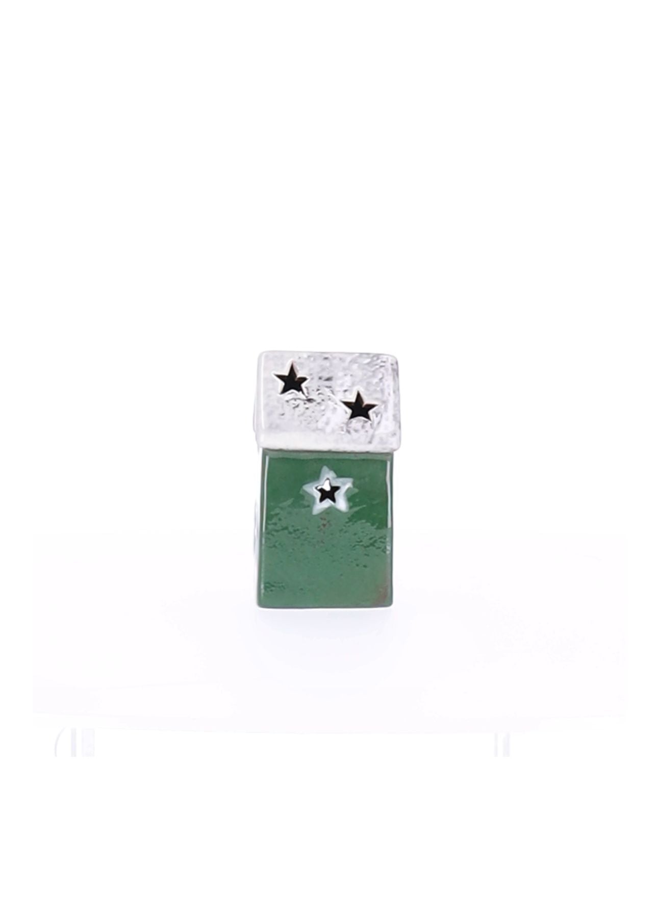 Windlicht Haus Stern Keramik 7,5x7x11x7cm