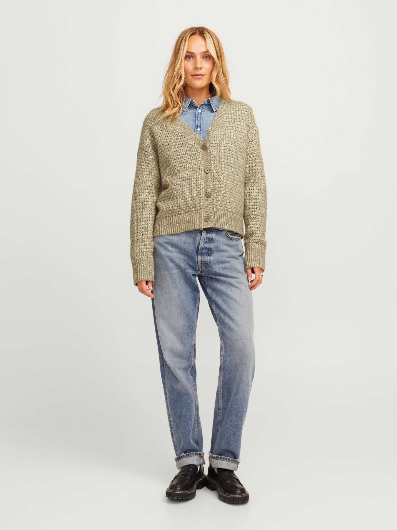 Damen JXADEN STRUCTURE CARDIGAN KNIT SN