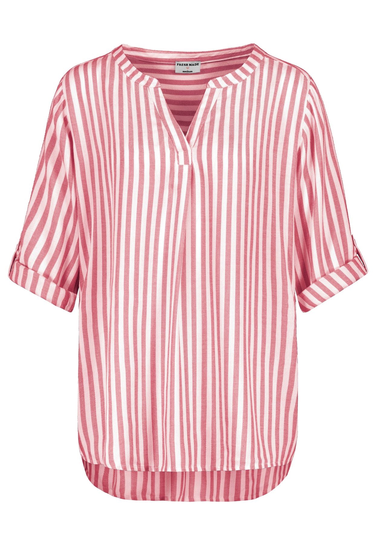 Damen Bluse, AOP, 3/4 arm, Stegkragen