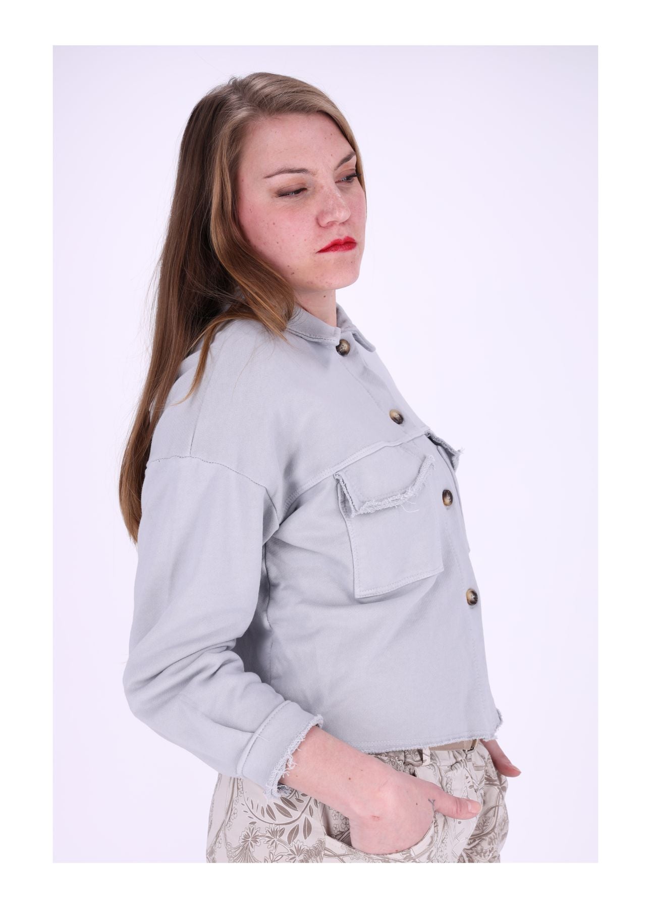 Damen Sweatjacke geknöpft