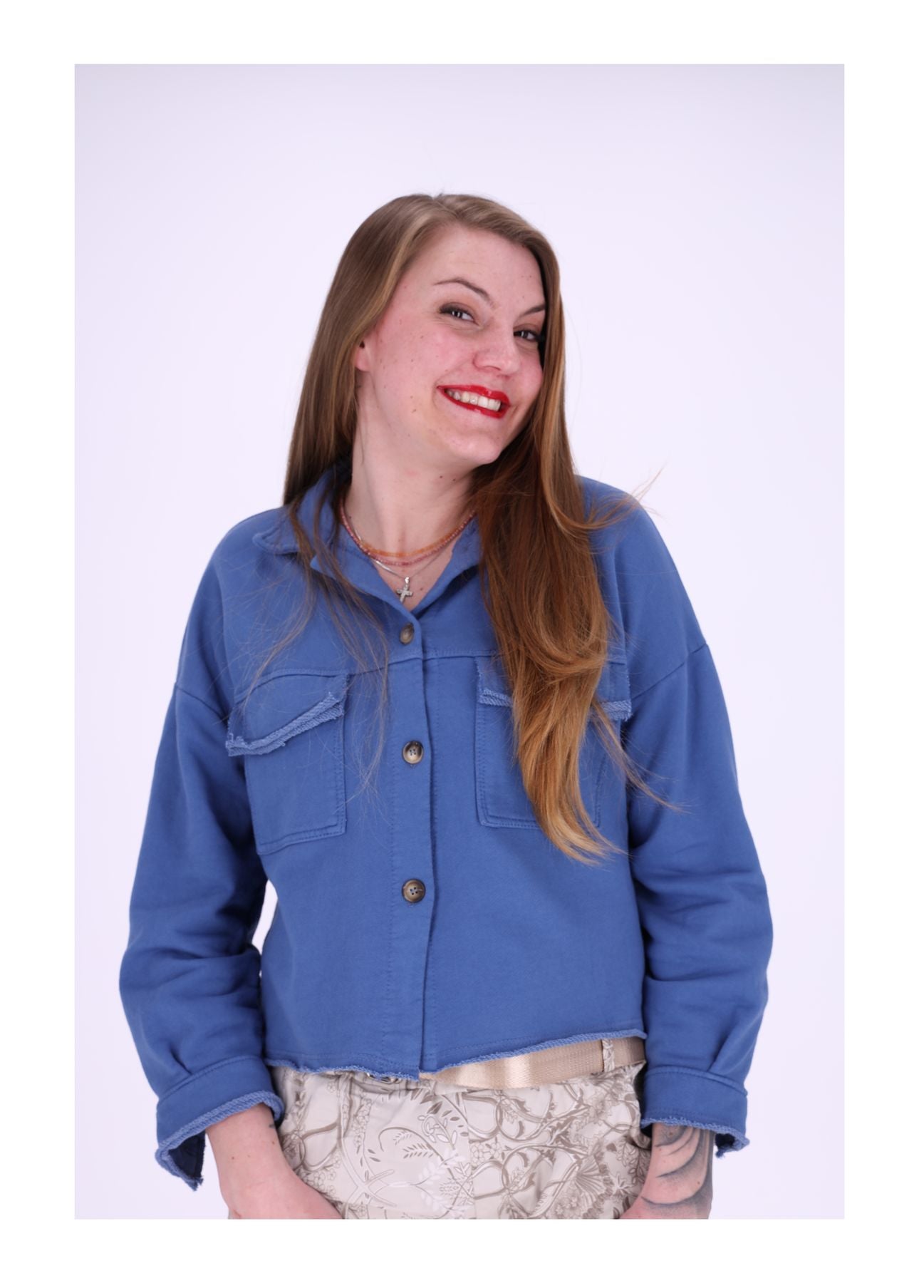 Damen Sweatjacke geknöpft
