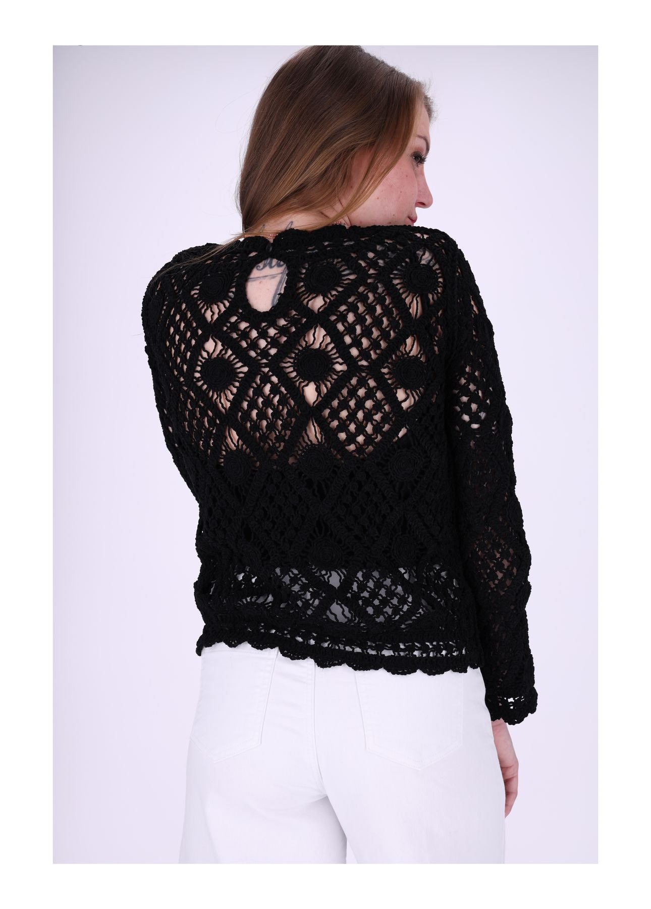 Damen Shirt Häkeloptik