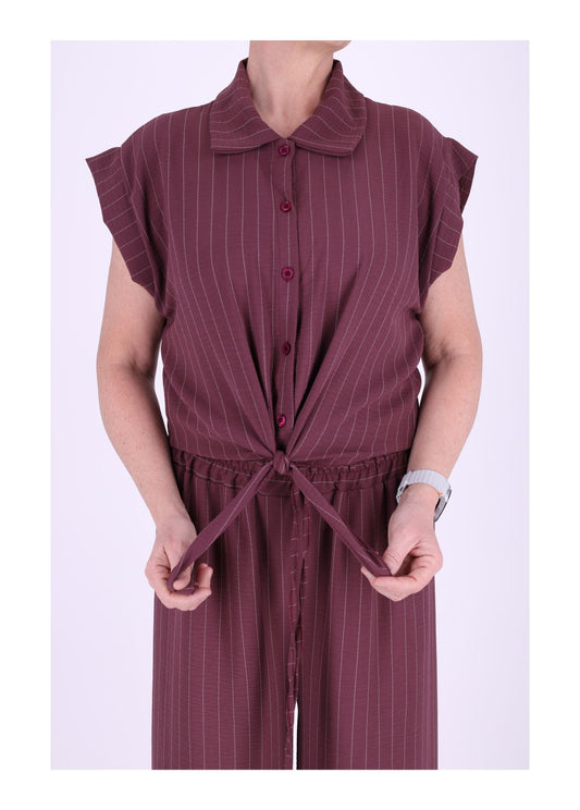 Damen Bluse kurzarm zum binden