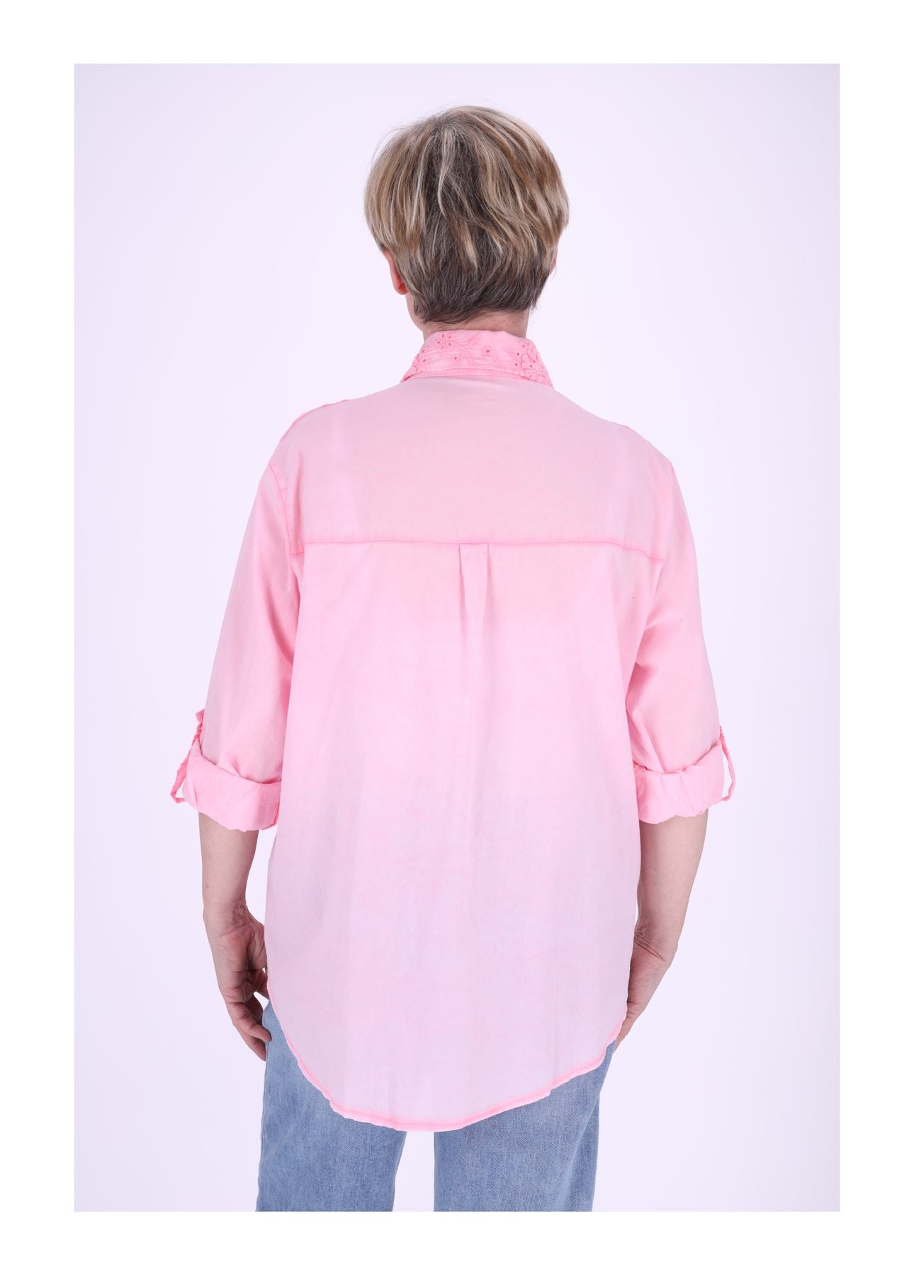 Bluse Damen Stickerei gewaschen