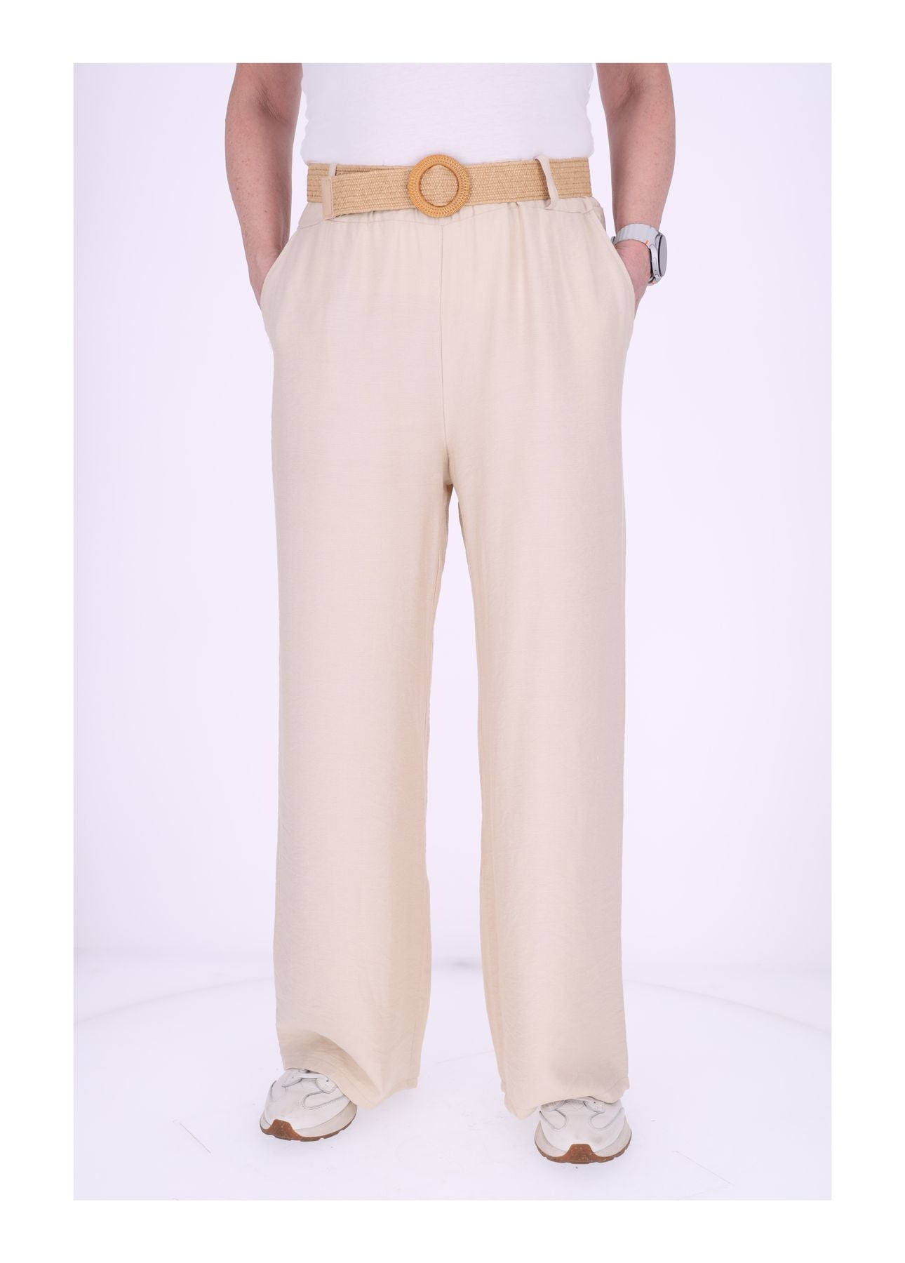 Damen Hose mit Gürtel Sommerqualität