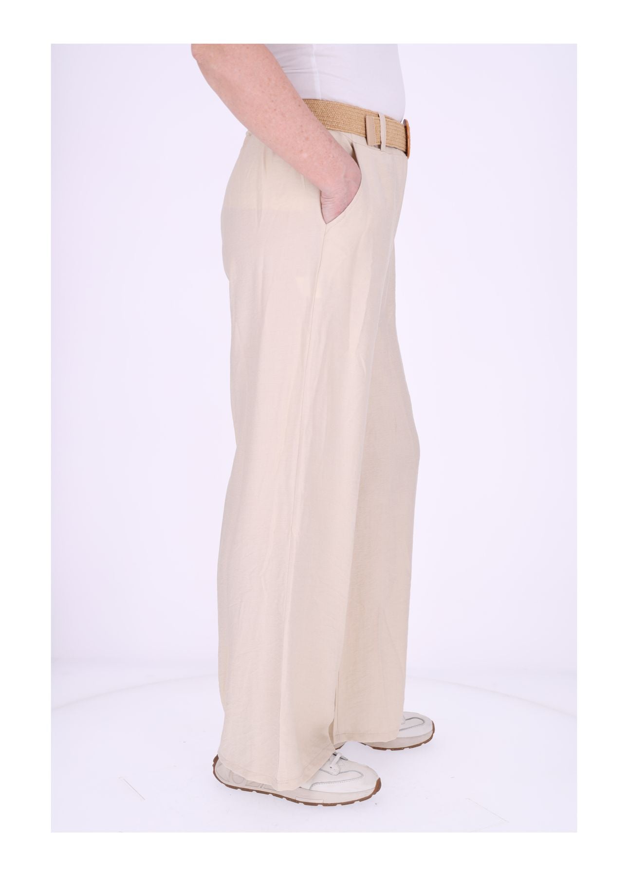 Damen Hose mit Gürtel Sommerqualität