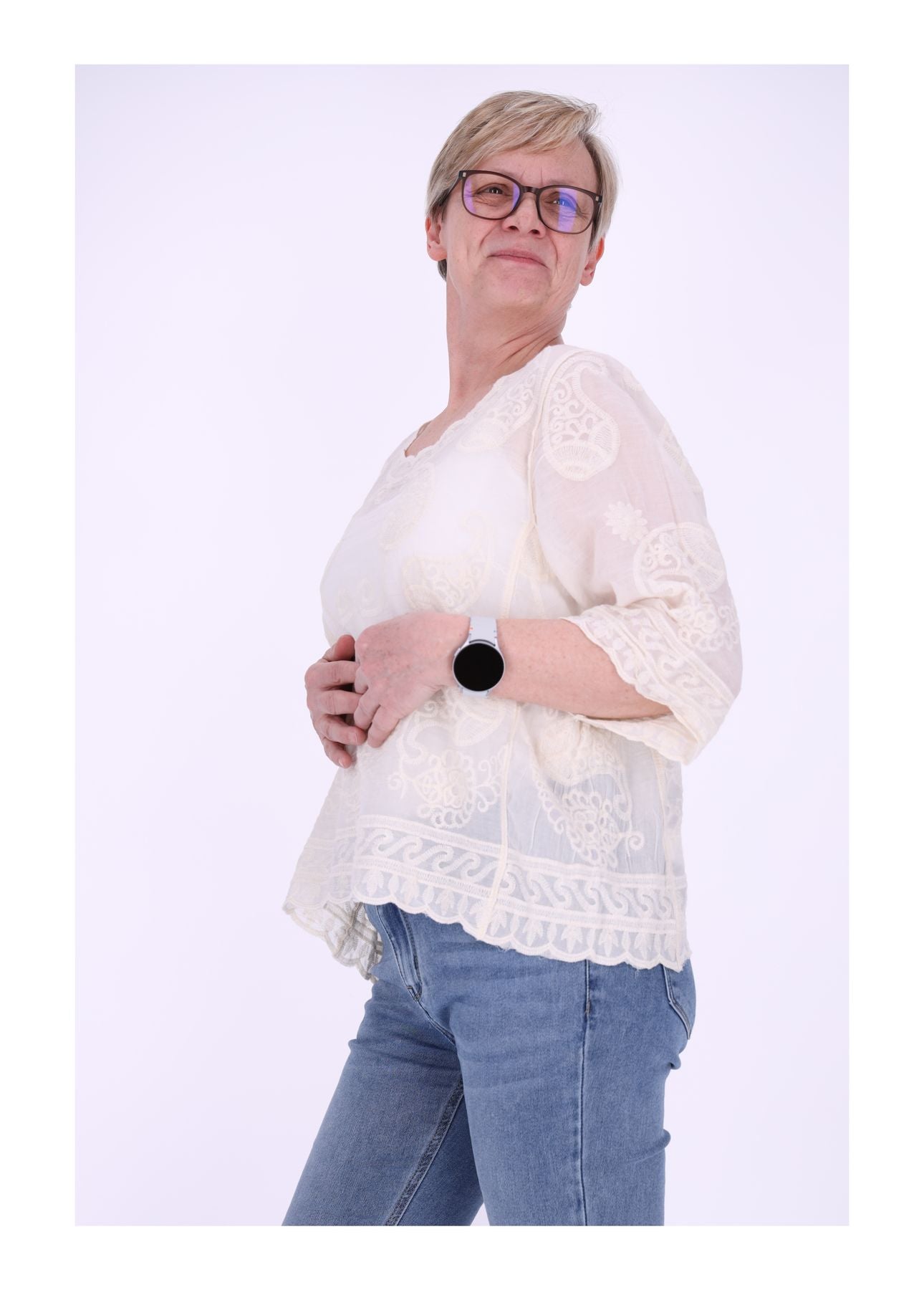 T-Shirt Damen Stickerei