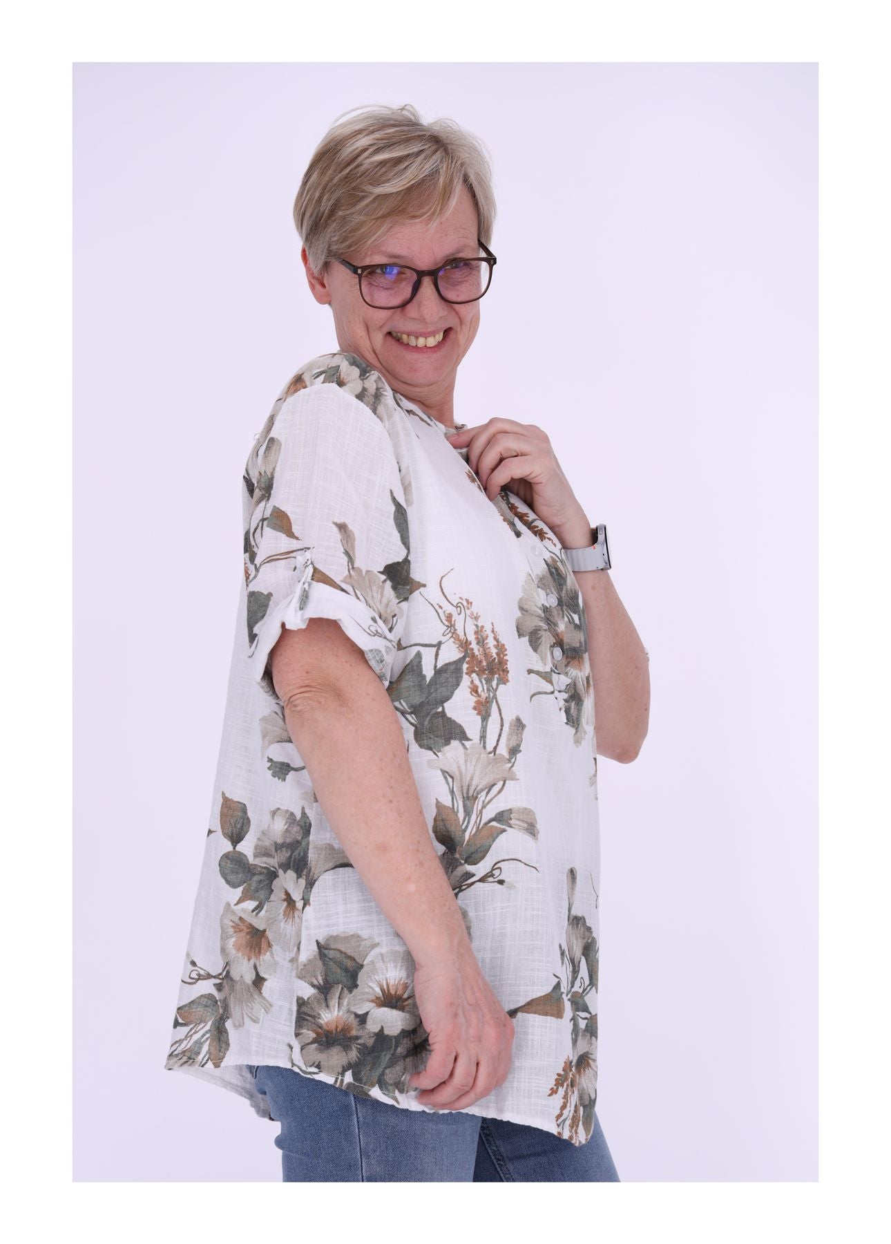 Damen Blusenshirt 1/2 Arm mit Print