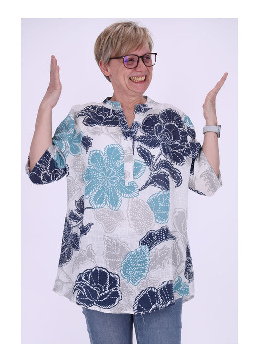 Damen Blusenshirt 1/2 Arm mit Print