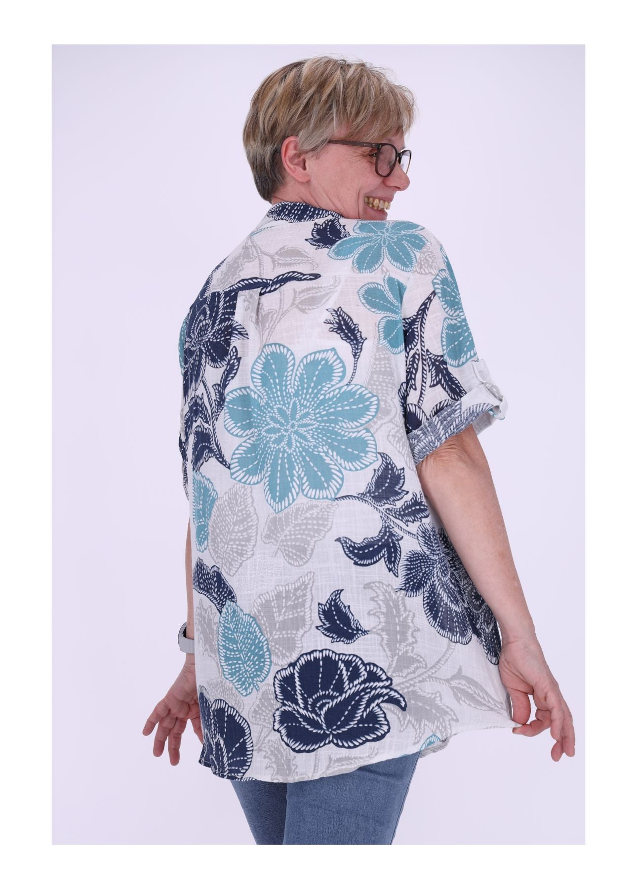 Damen Blusenshirt 1/2 Arm mit Print