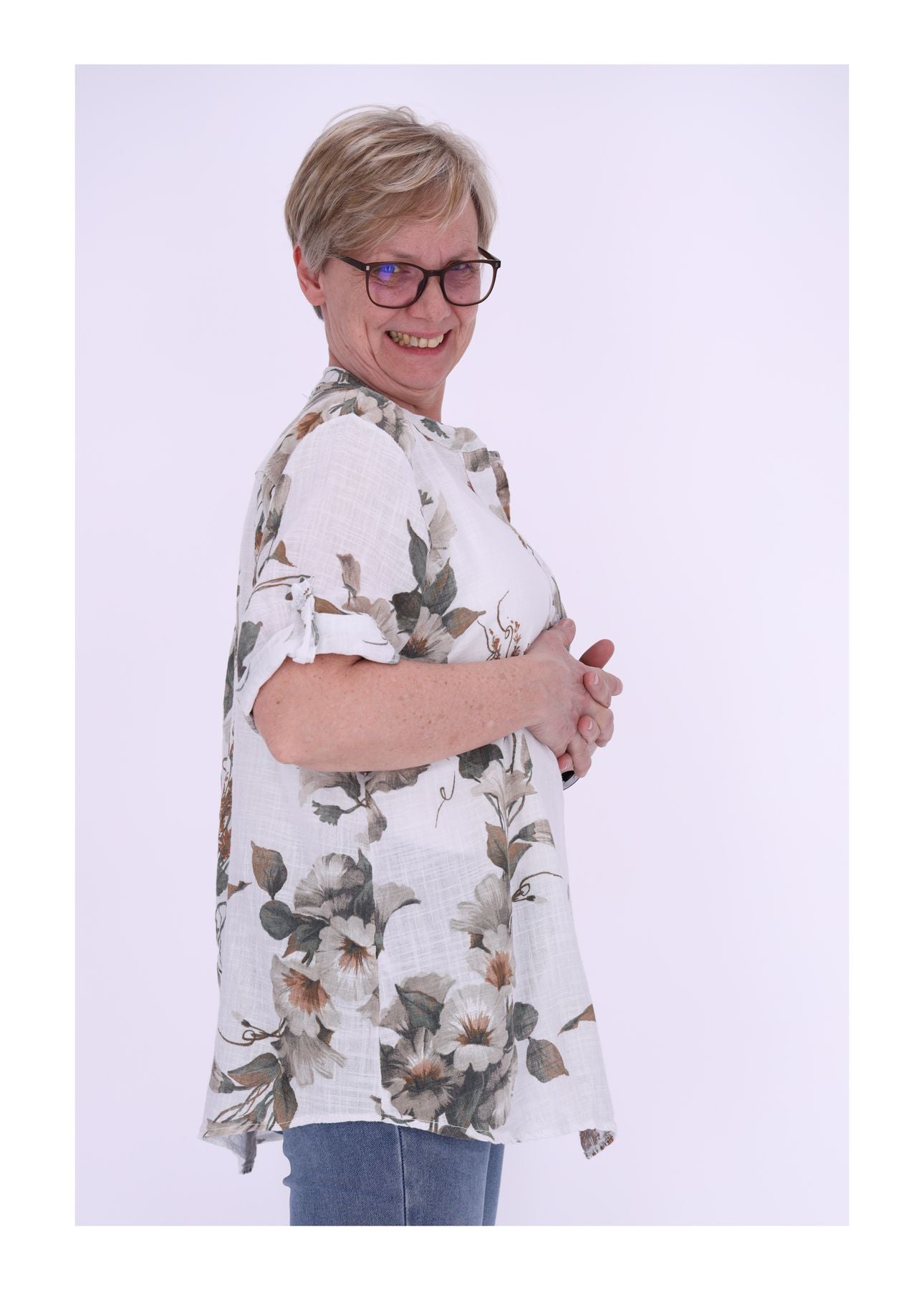 Damen Blusenshirt 1/2 Arm mit Print
