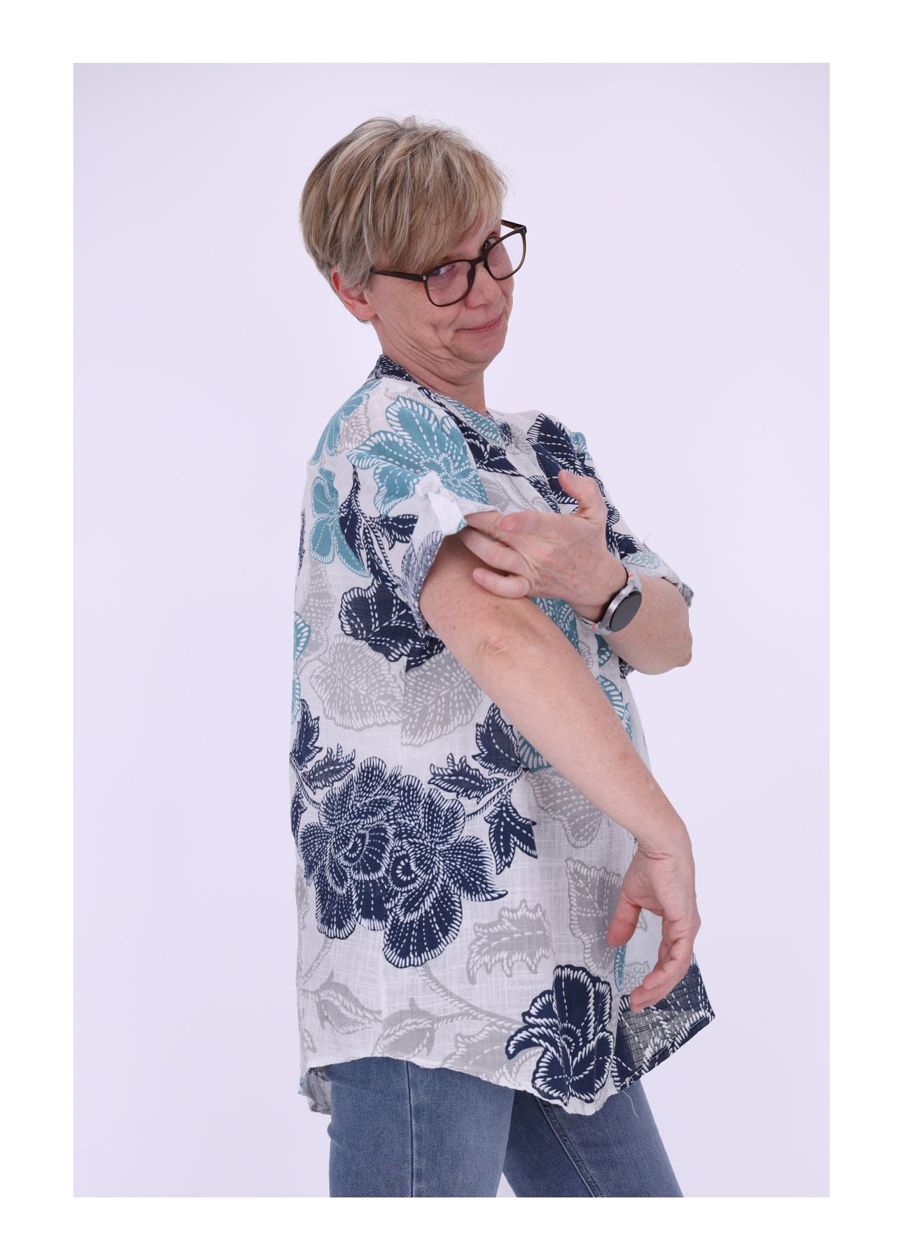 Damen Blusenshirt 1/2 Arm mit Print