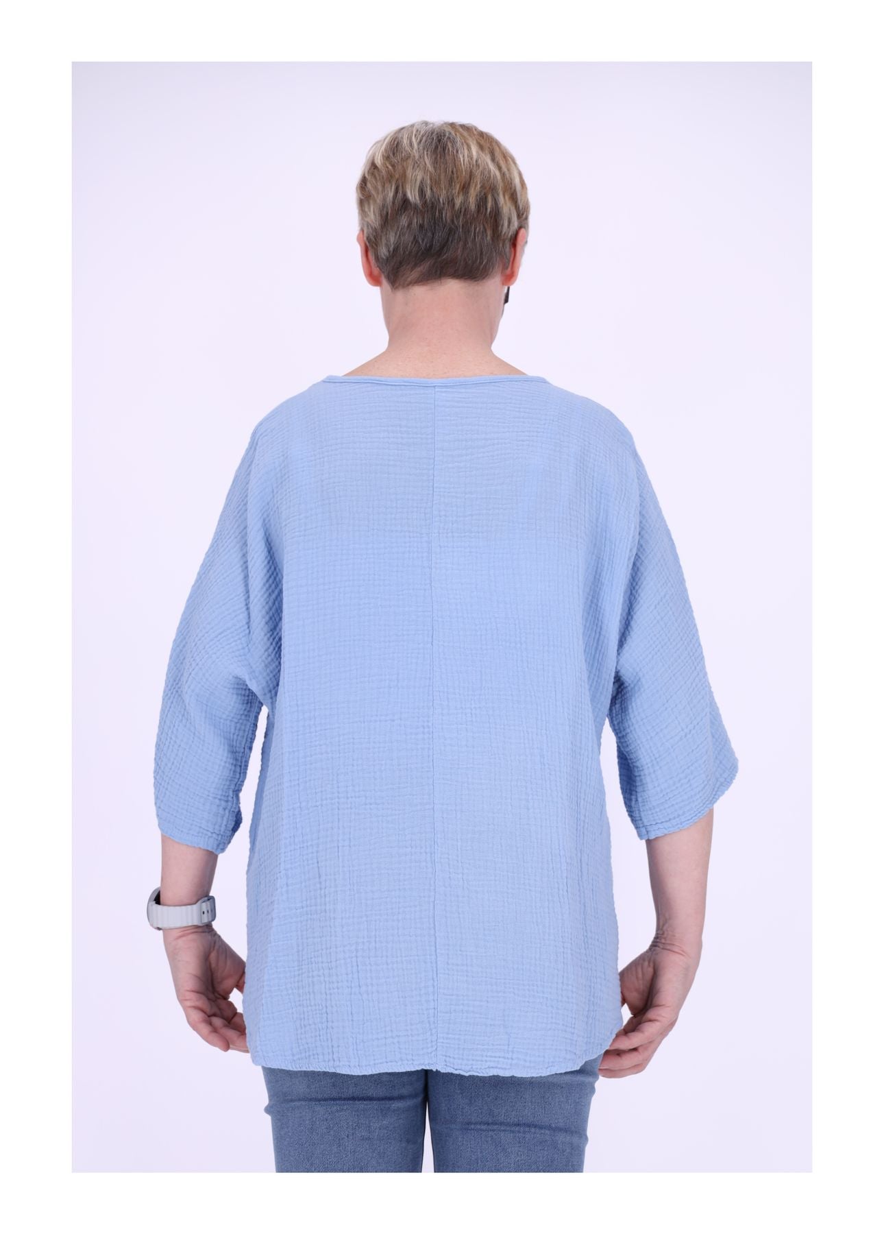 Damen T-Shirt Musselinoptik