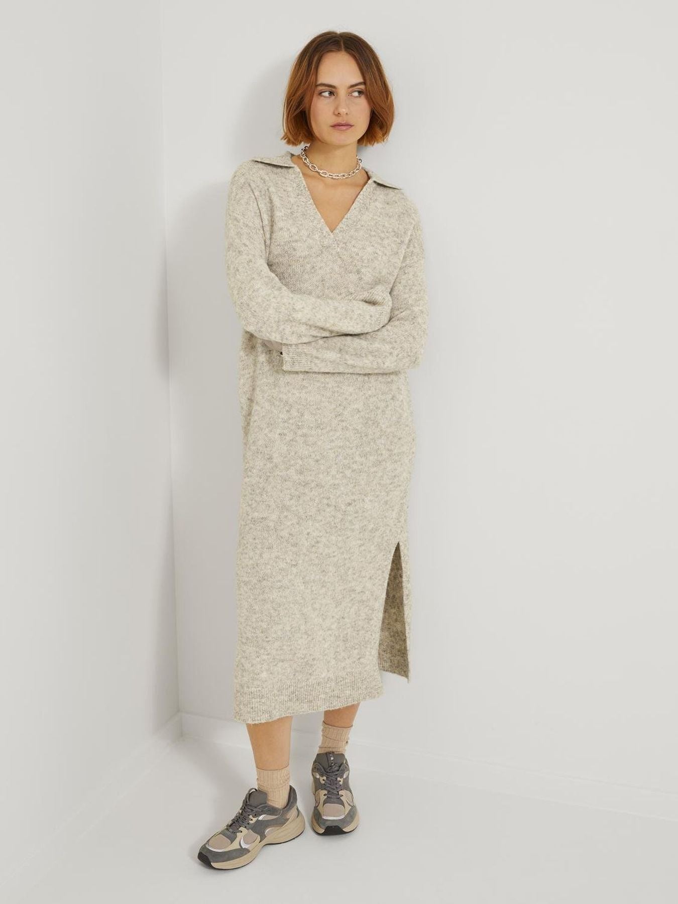 Damen JXARIELLA POLO NECK DRESS KNIT