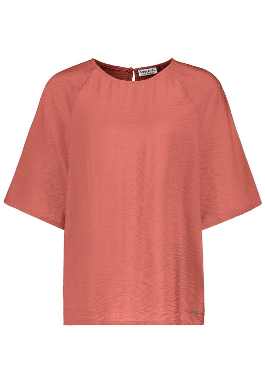 Damen DOB Bluse, kurzer Raglanärmel, Rund