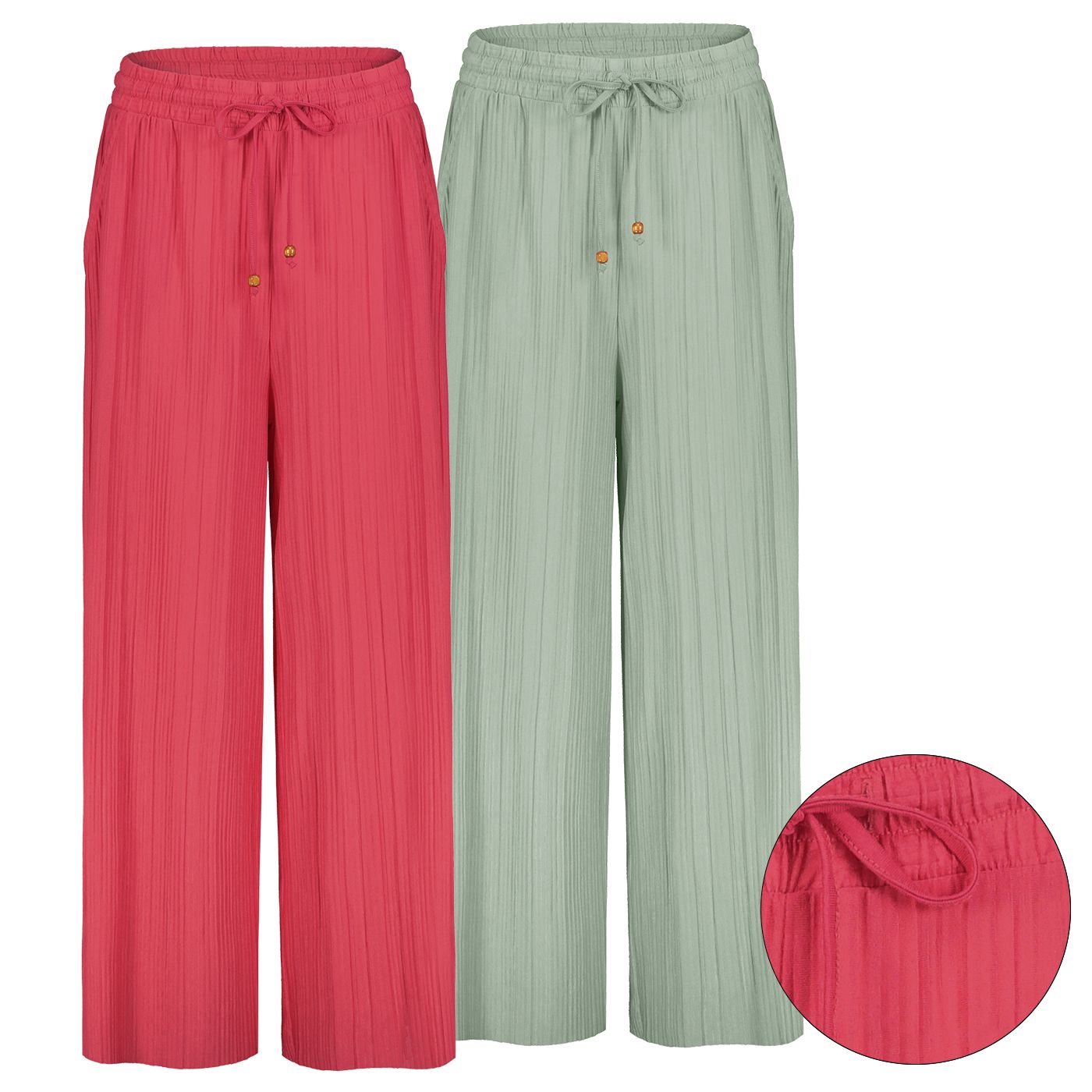 Damen DOB Hose,weites Bein, plissierter J