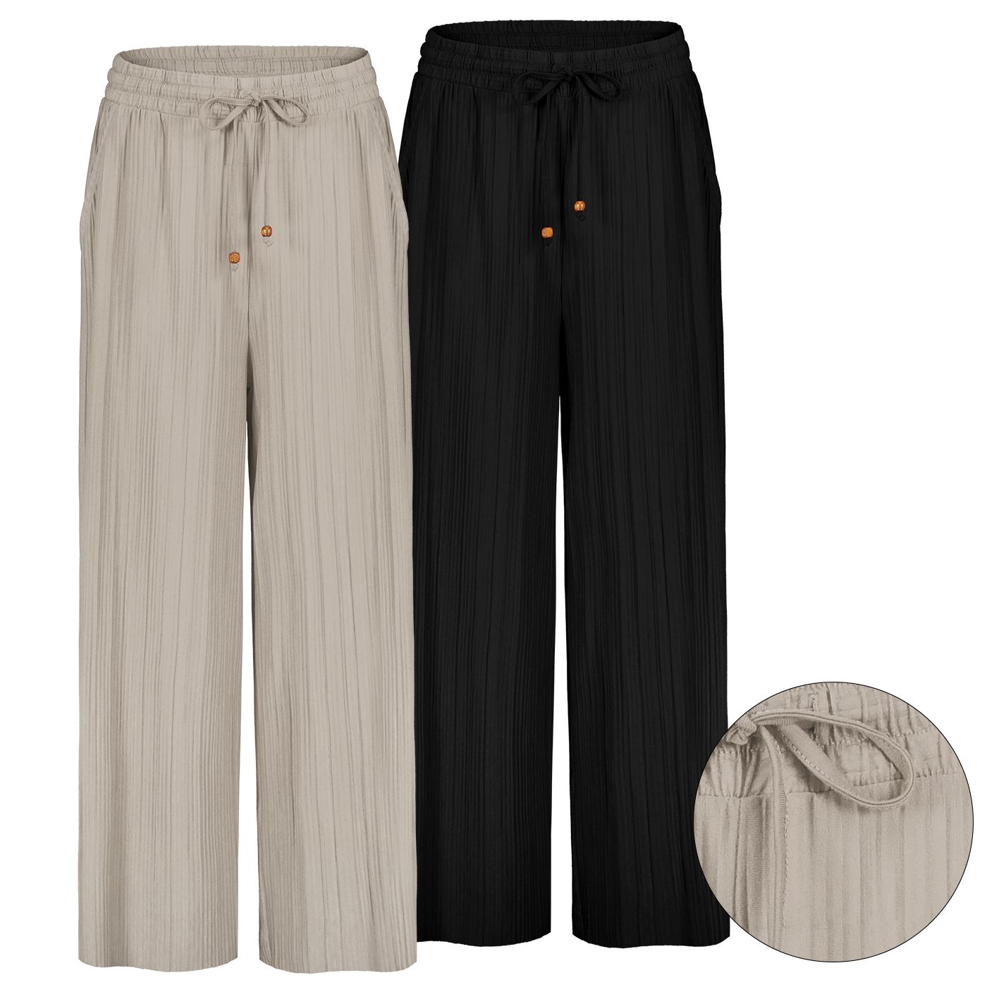Damen DOB Hose,weites Bein, plissierter J