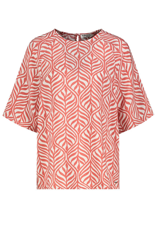 Damen DOB Bluse, kurzer Raglanärmel, Rund