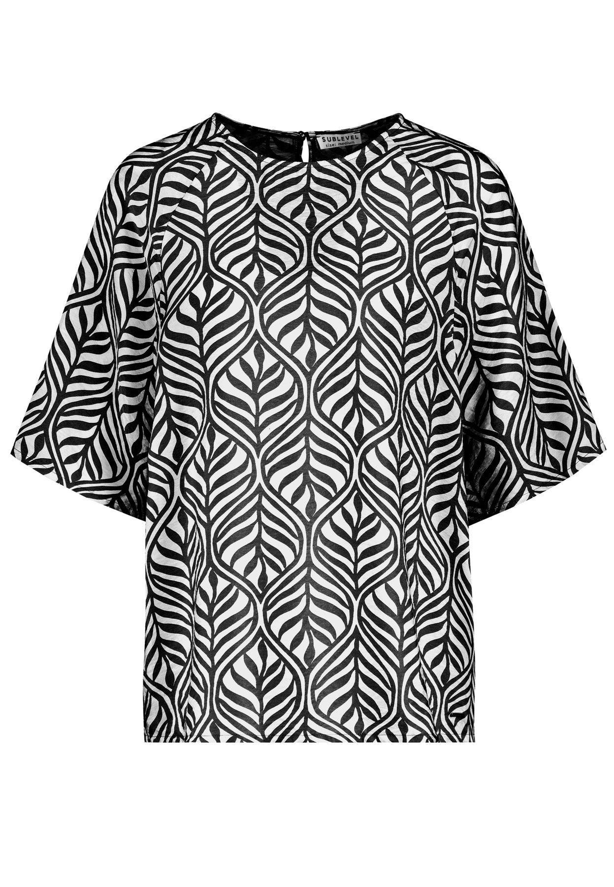 Damen DOB Bluse, kurzer Raglanärmel, Rund