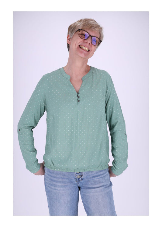 Bluse Viskose - Gummizug mit Karo Print