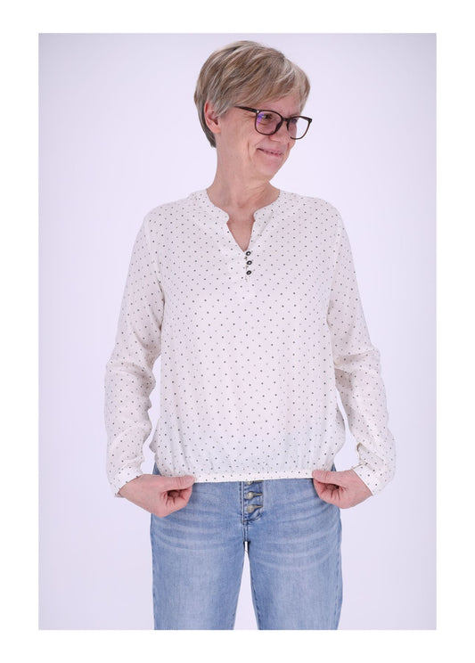 Bluse Viskose - Gummizug mit Karo Print
