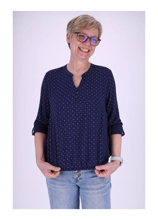 Bluse Viskose - Gummizug mit Karo Print