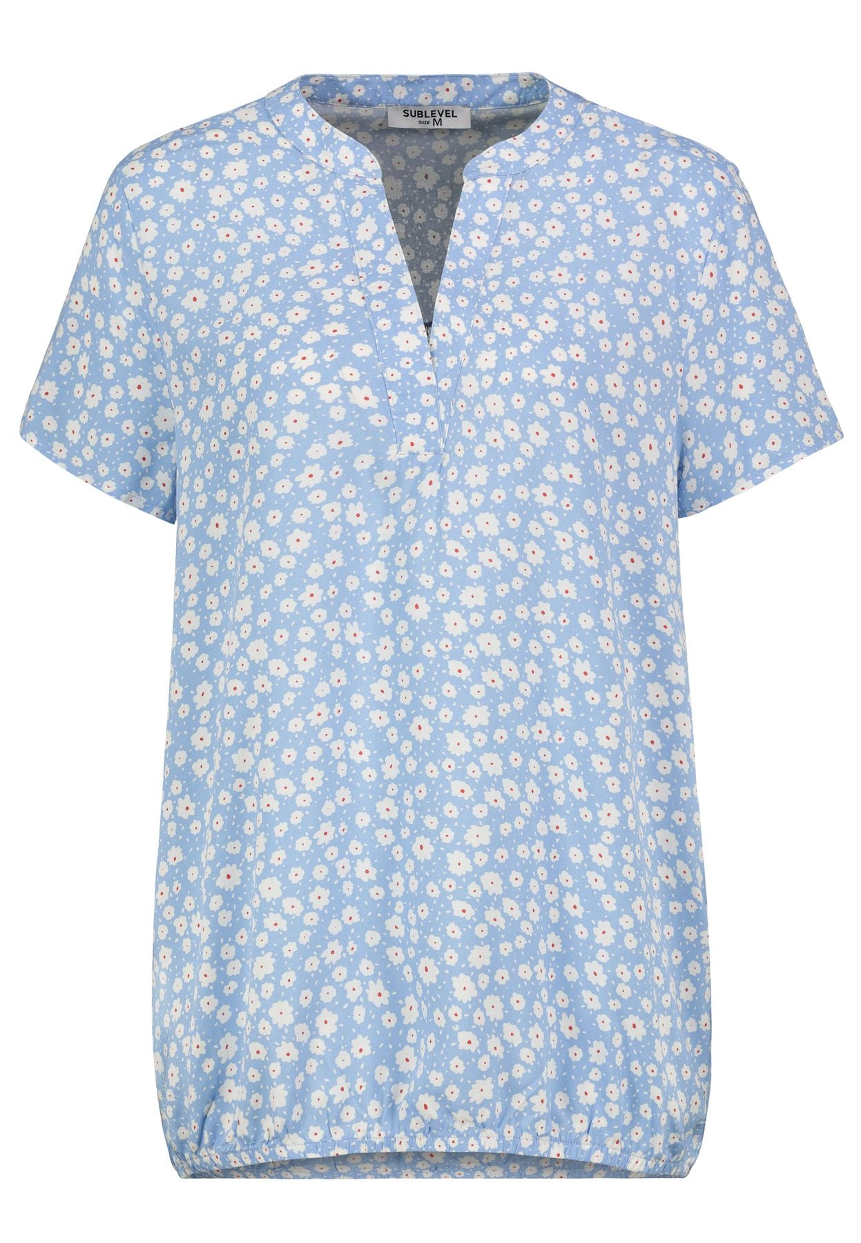 Damen DOB Bluse, Rundhals mit V-Ausschnit