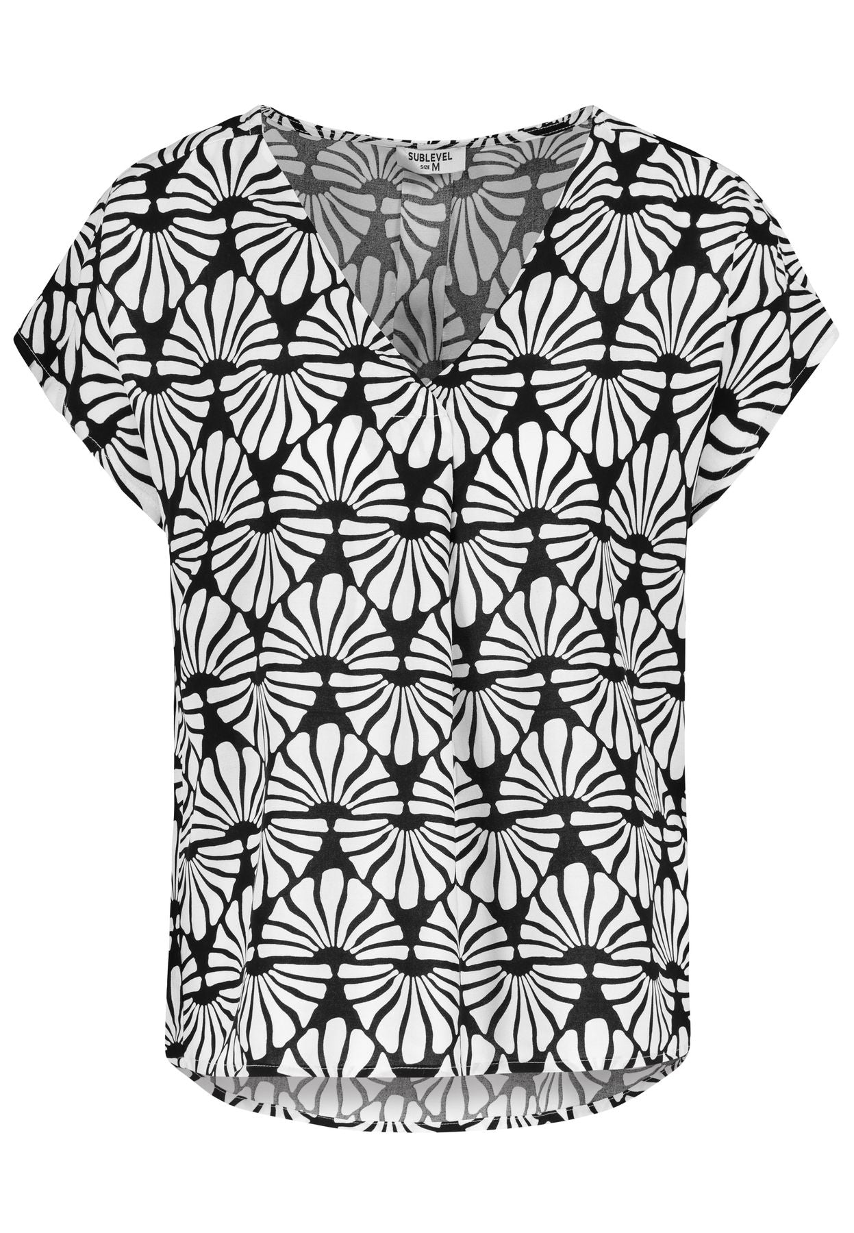 Damen DOB Bluse, V-Ausschnitt mit eingele