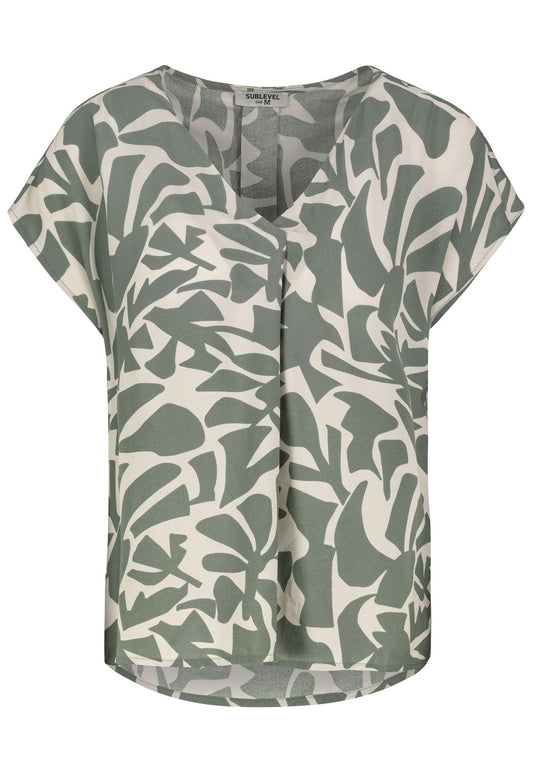 Damen DOB Bluse, V-Ausschnitt mit eingele