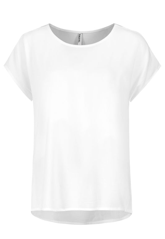 Damen DOB Bluse, Rundhals mit Piping, übe