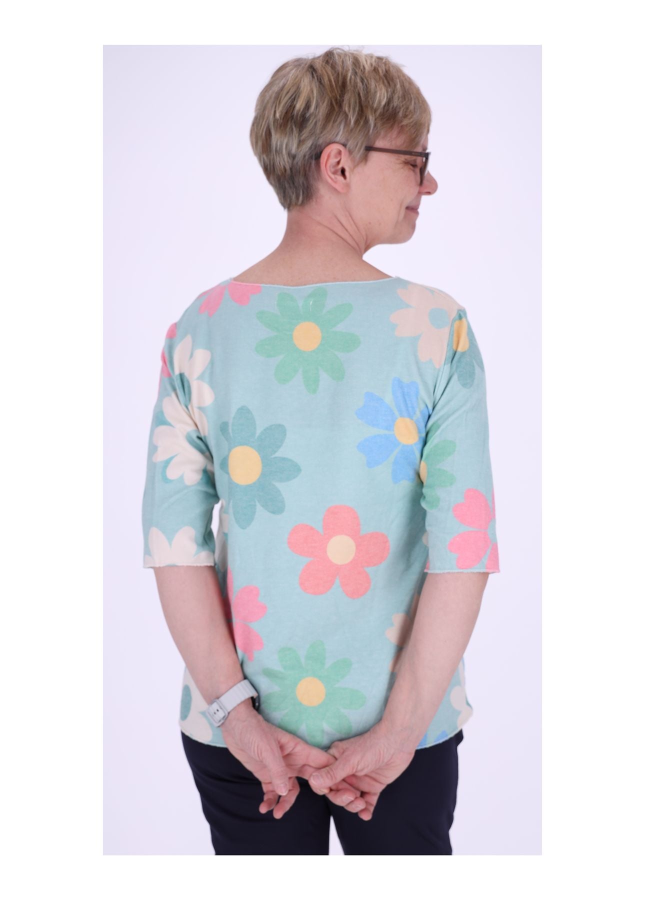 Damen T-Shirt Blumenprint