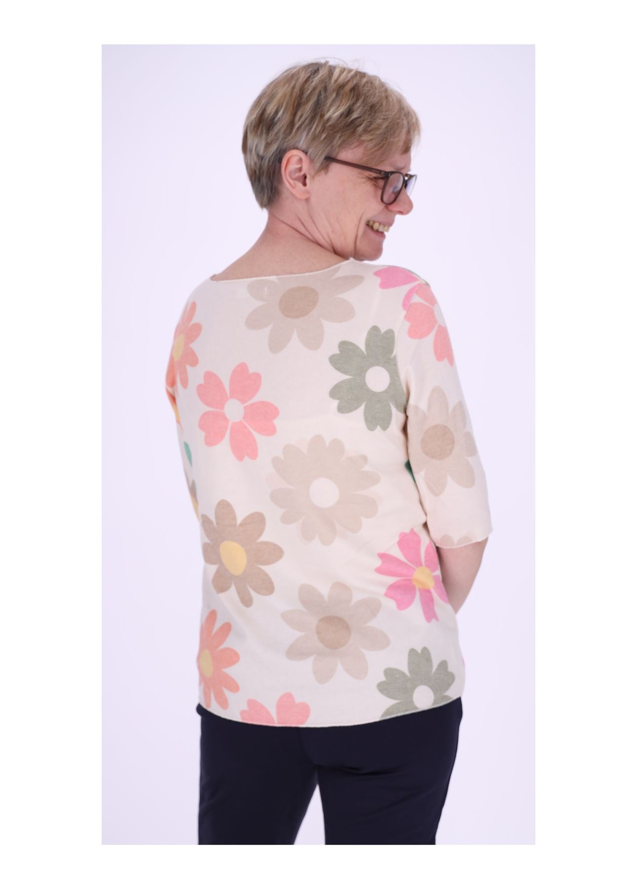 Damen T-Shirt Blumenprint