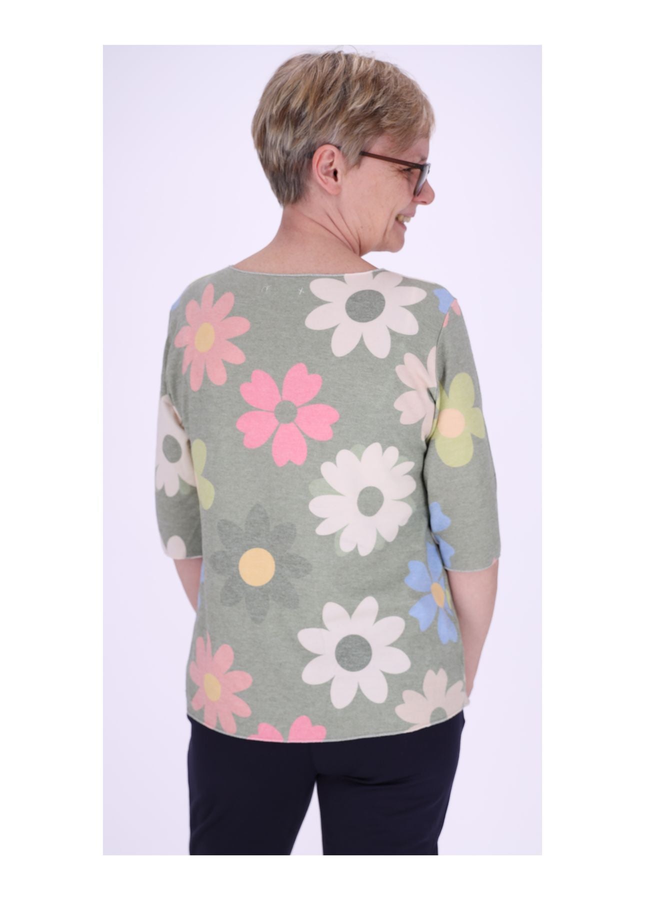 Damen T-Shirt Blumenprint