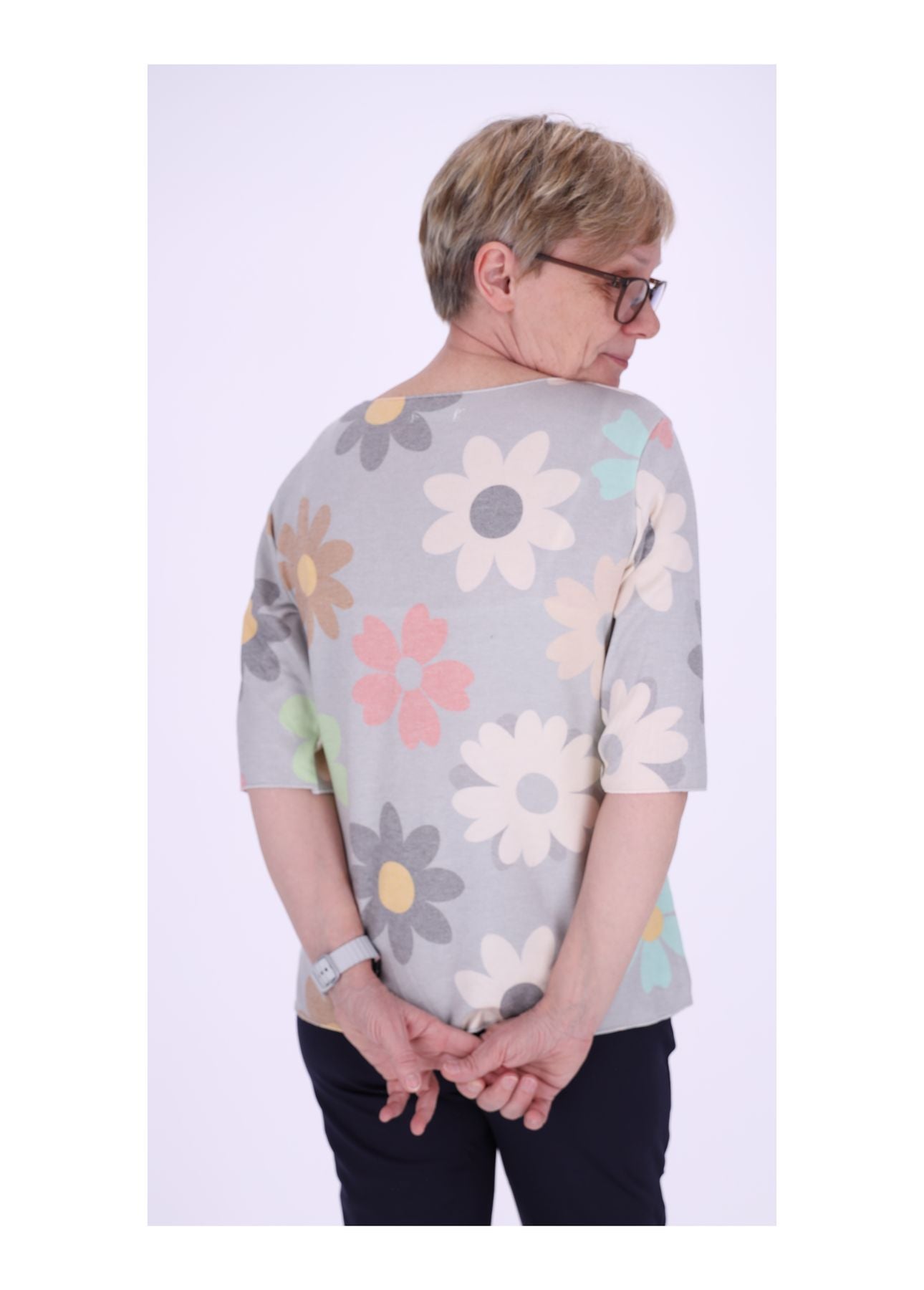 Damen T-Shirt Blumenprint